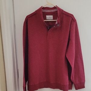 Flag & Anthem Red Crewneck Sweater with Knit Texture